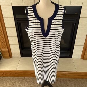 Lands’ End Blue/White Stripe Dress/Swim Coverup, Women’s Sz XLP